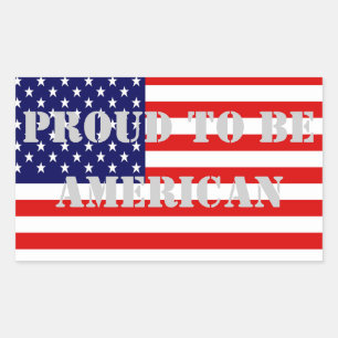 Pegatina Rectangular Patriótico y poderoso Orgulloso de ser americano