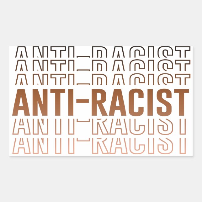 Pegatina Rectangular Patrón antirracista (Anverso)