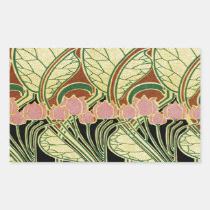 Pegatina Rectangular Patrón Art Nouveau n° 1