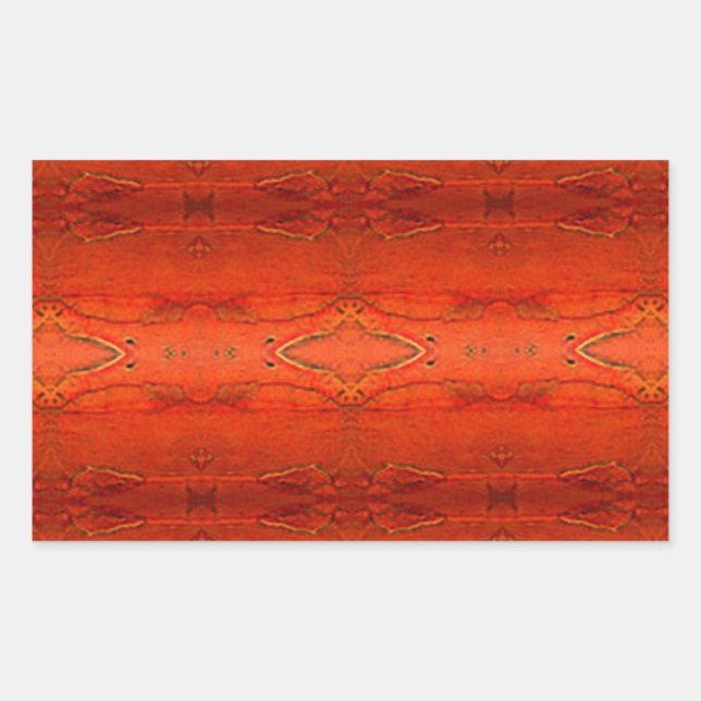 Pegatina Rectangular Patrón azteca naranja (Anverso)