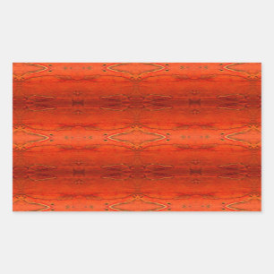 Pegatina Rectangular Patrón azteca naranja