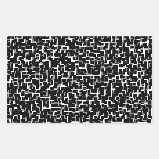 Pegatina Rectangular Patrón blanco negro de vídeo digital (Anverso)