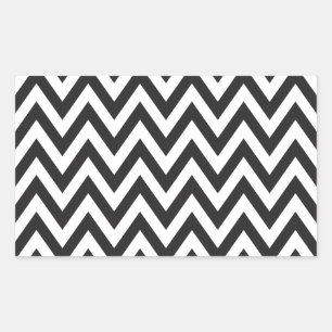Pegatina Rectangular Patrón Chevron Diseño de arte geométrico blanco ne