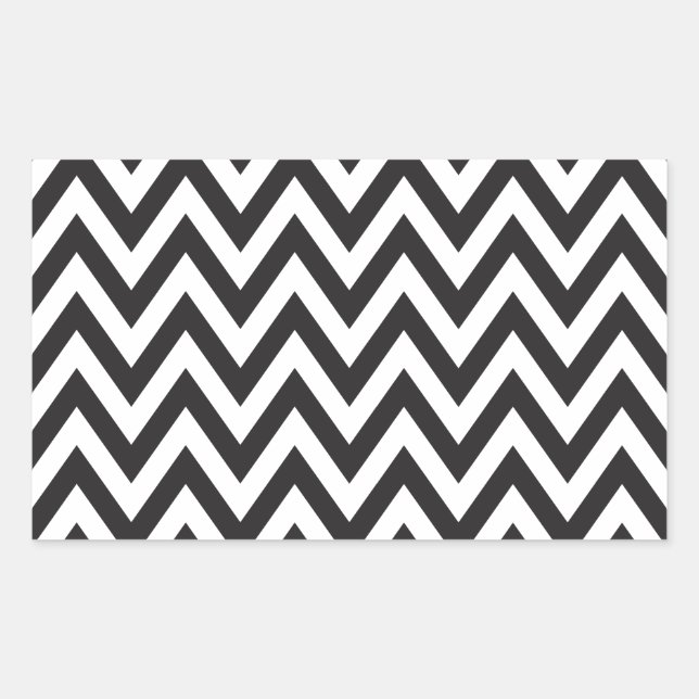Pegatina Rectangular Patrón Chevron Diseño de arte geométrico blanco ne (Anverso)
