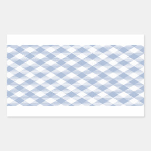 Pegatina Rectangular Patrón clásico de Gingham azul comprobado