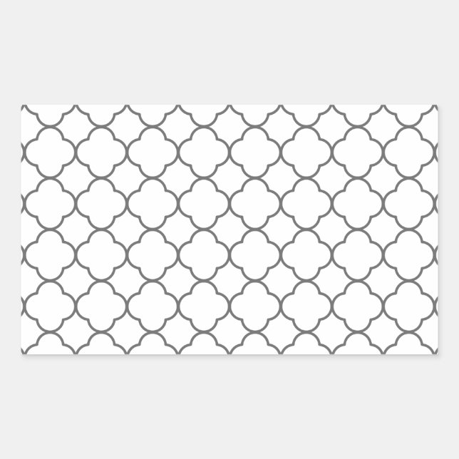 Pegatina Rectangular Patrón clásico de quatrefoil (Anverso)