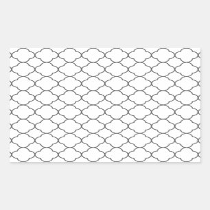 Pegatina Rectangular Patrón clásico de quatrefoil