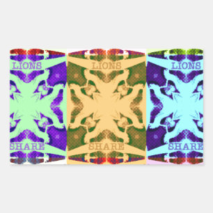 Pegatina Rectangular Patrón colorido de la cultura pop africana bajo co