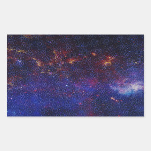 Pegatina Rectangular Patrón de átomo