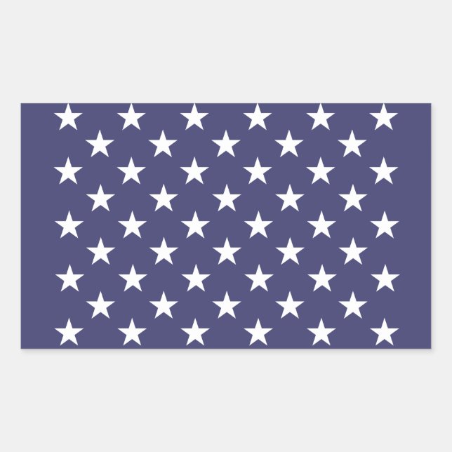 Pegatina Rectangular Patrón de bandera estadounidense con estrellas bla (Anverso)