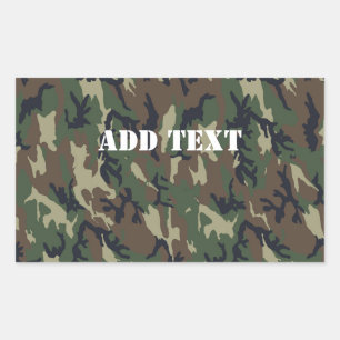 Pegatina Rectangular Patrón de Camuflaje Verde Militar