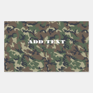 Pegatina Rectangular Patrón de camuflaje verde militar