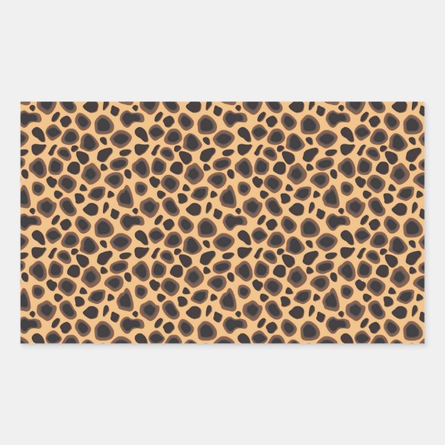 Pegatina Rectangular Patrón de Cheetah (Anverso)