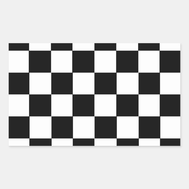 Pegatina Rectangular Patrón de cheques (Anverso)