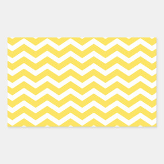 Pegatina Rectangular Patrón de cheurón blanco amarillo