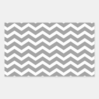 Pegatina Rectangular Patrón de Chevron blanco gris