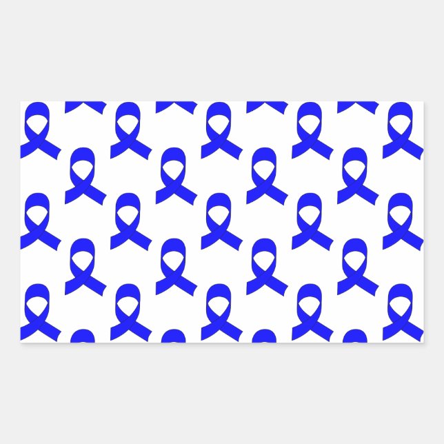 Pegatina Rectangular Patrón de cinta azul (Anverso)