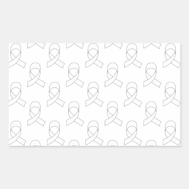 Pegatina Rectangular Patrón de cinta blanca (Anverso)