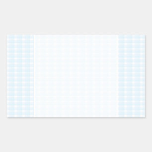 Pegatina Rectangular Patrón de comprobación de Gingham. Azul pálido y b