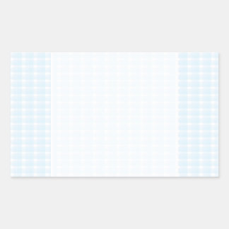 Pegatina Rectangular Patrón de comprobación de Gingham. Azul pálido y b