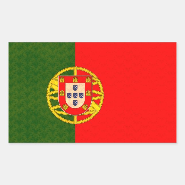Pegatina Rectangular Patrón de cosecha Bandera portuguesa (Anverso)