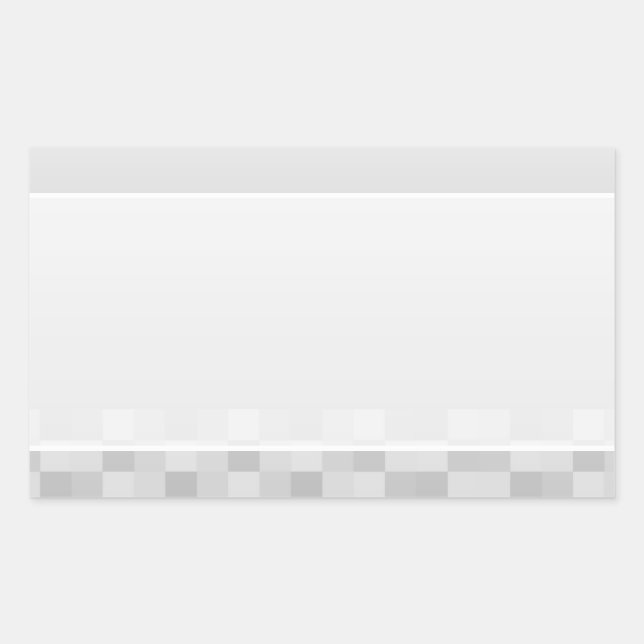 Pegatina Rectangular Patrón de cuadrados blancos y grises claros. (Anverso)