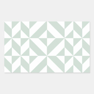 Pegatina Rectangular Patrón de cubo de decúbito geométrico Guay Mint