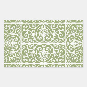 Pegatina Rectangular Patrón de desplazamiento verde oliva