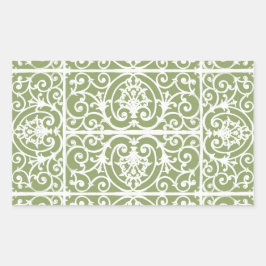 Pegatina Rectangular Patrón de desplazamiento verde oliva