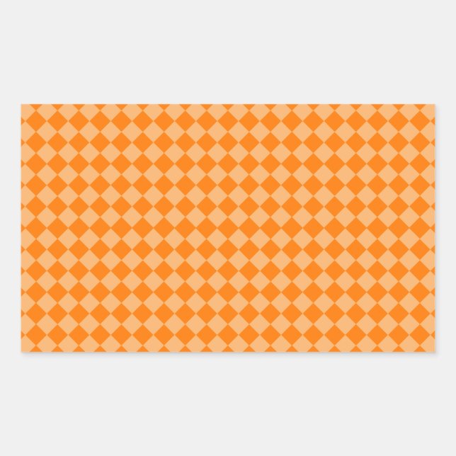 Pegatina Rectangular Patrón de diamantes de combinación de naranjas de  (Anverso)