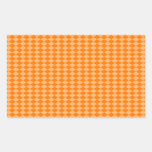 Pegatina Rectangular Patrón de diamantes de combinación de naranjas de