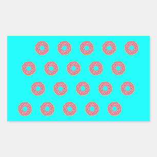 Pegatina Rectangular Patrón de donut I