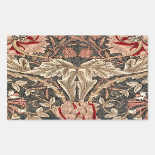 Pegatina Rectangular Patrón de época William Morris Honeysuckle