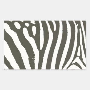 Pegatina Rectangular Patrón de estampado animal de cebra a rayas modern