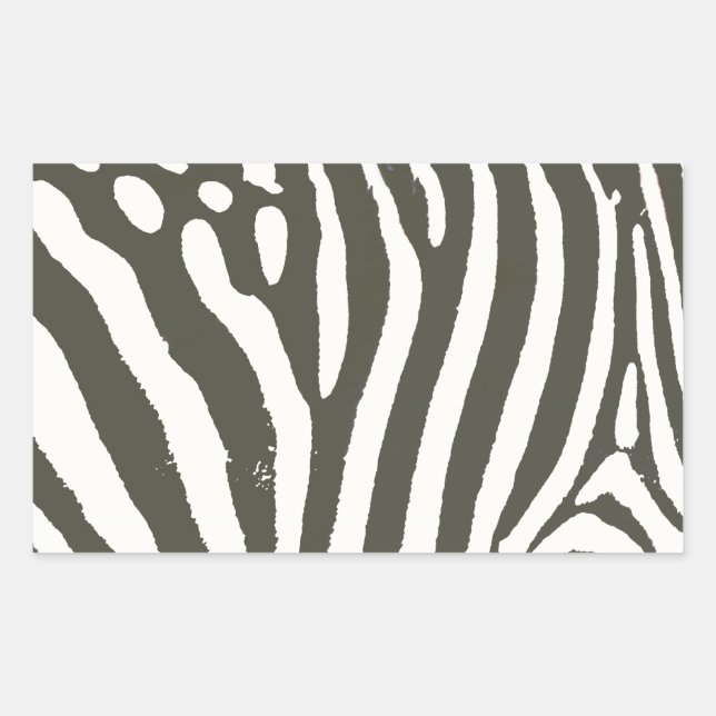 Pegatina Rectangular Patrón de estampado animal de cebra a rayas modern (Anverso)