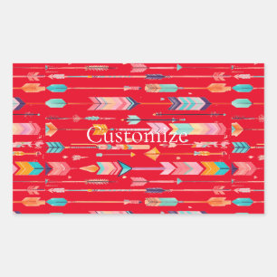 Pegatina Rectangular Patrón de flecha multicolor Thunder_Cove