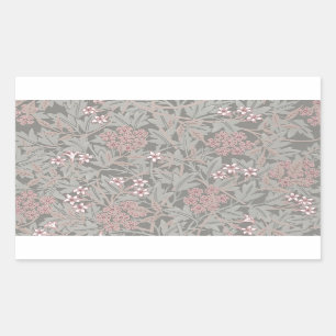 Pegatina Rectangular Patrón de flores de William Morris Jasmine