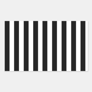 Pegatina Rectangular Patrón de franjas blanco y negro de Mod