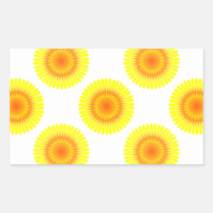 Pegatina Rectangular Patrón de girasol personalizado