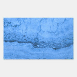 Pegatina Rectangular Patrón de granito azul, mármol azul, piedra azul