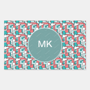 Pegatina Rectangular Patrón de ladrillo retro