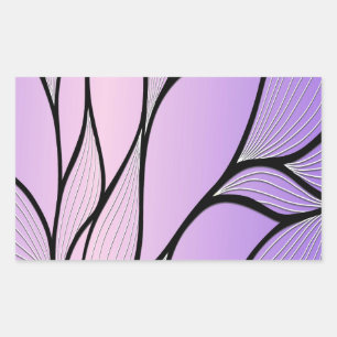 Pegatina Rectangular Patrón de licencia creativa púrpura perlina