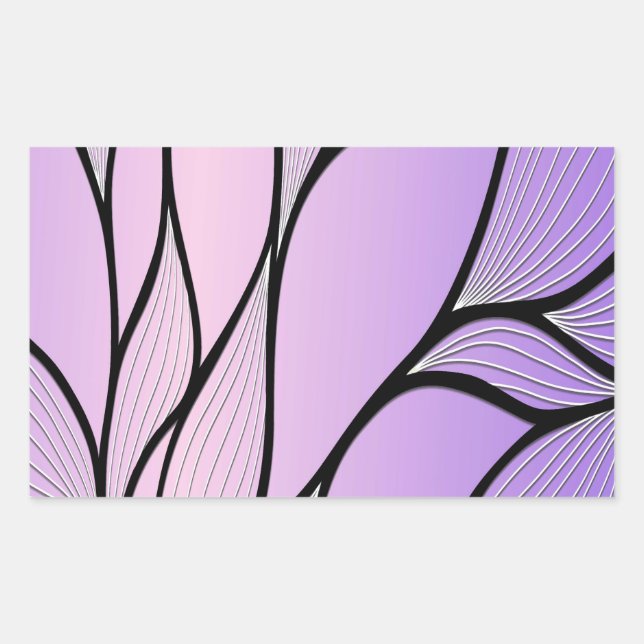 Pegatina Rectangular Patrón de licencia creativa púrpura perlina (Anverso)