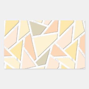 Pegatina Rectangular Patrón de mosaico amarillo limón