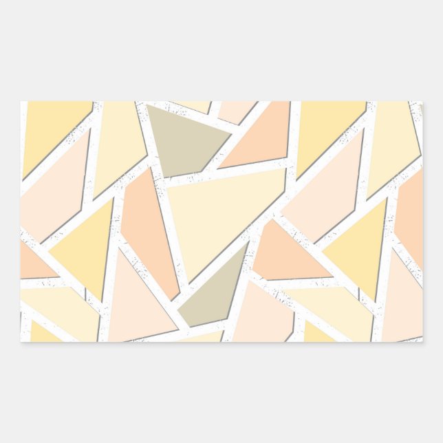 Pegatina Rectangular Patrón de mosaico amarillo limón (Anverso)