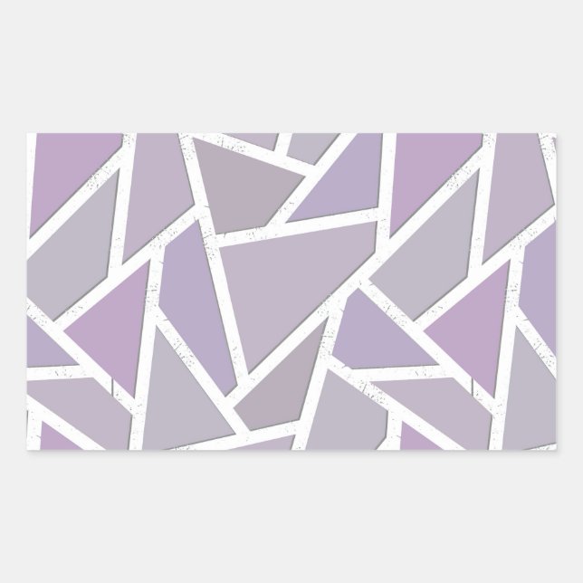 Pegatina Rectangular Patrón de mosaico de lavanda (Anverso)
