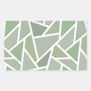 Pegatina Rectangular Patrón de mosaico verde oliva