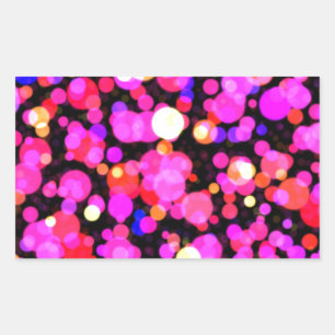 Pegatina Rectangular Patrón de punto de círculo rosado