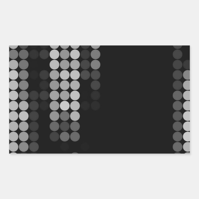 Pegatina Rectangular Patrón de puntos en tonos de gris (Anverso)
