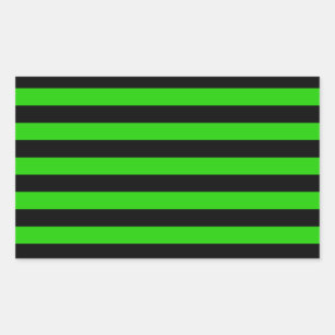 Pegatina Rectangular Patrón de rayas verdes y negras en negrita